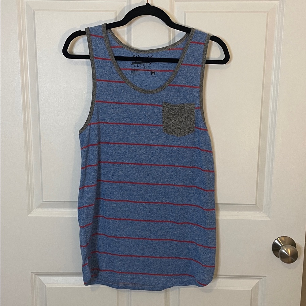 Brooklyn Cloth Blue and Red Striped Tank Mens Medium
